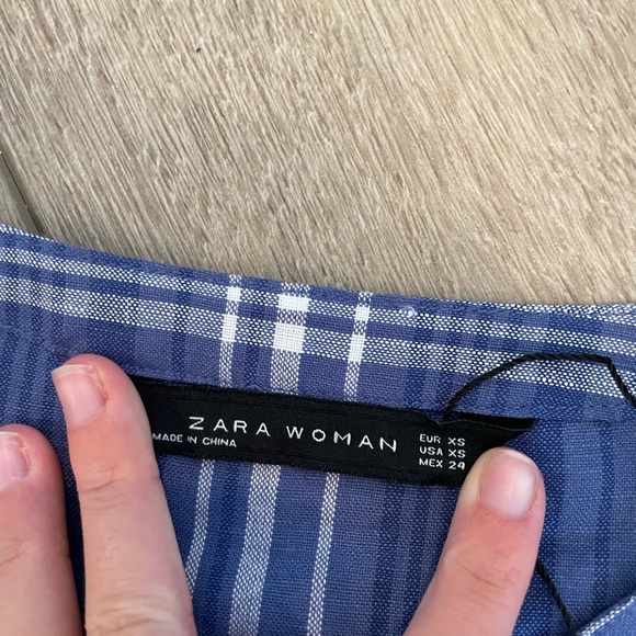 Zara blue checked tunic plaid midi dress - Picture 3 of 5